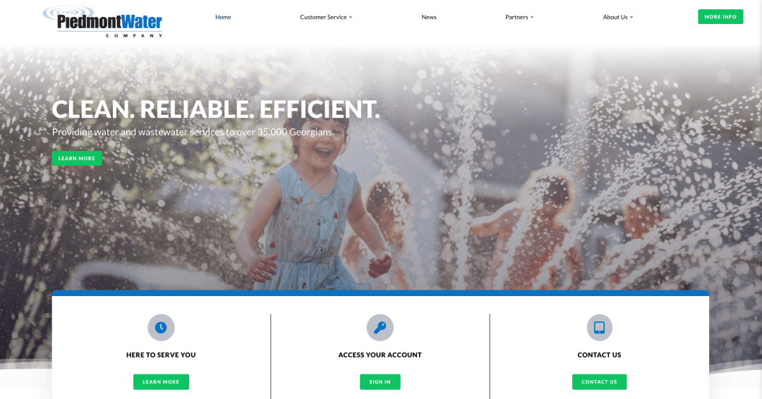 Piedmont Water website