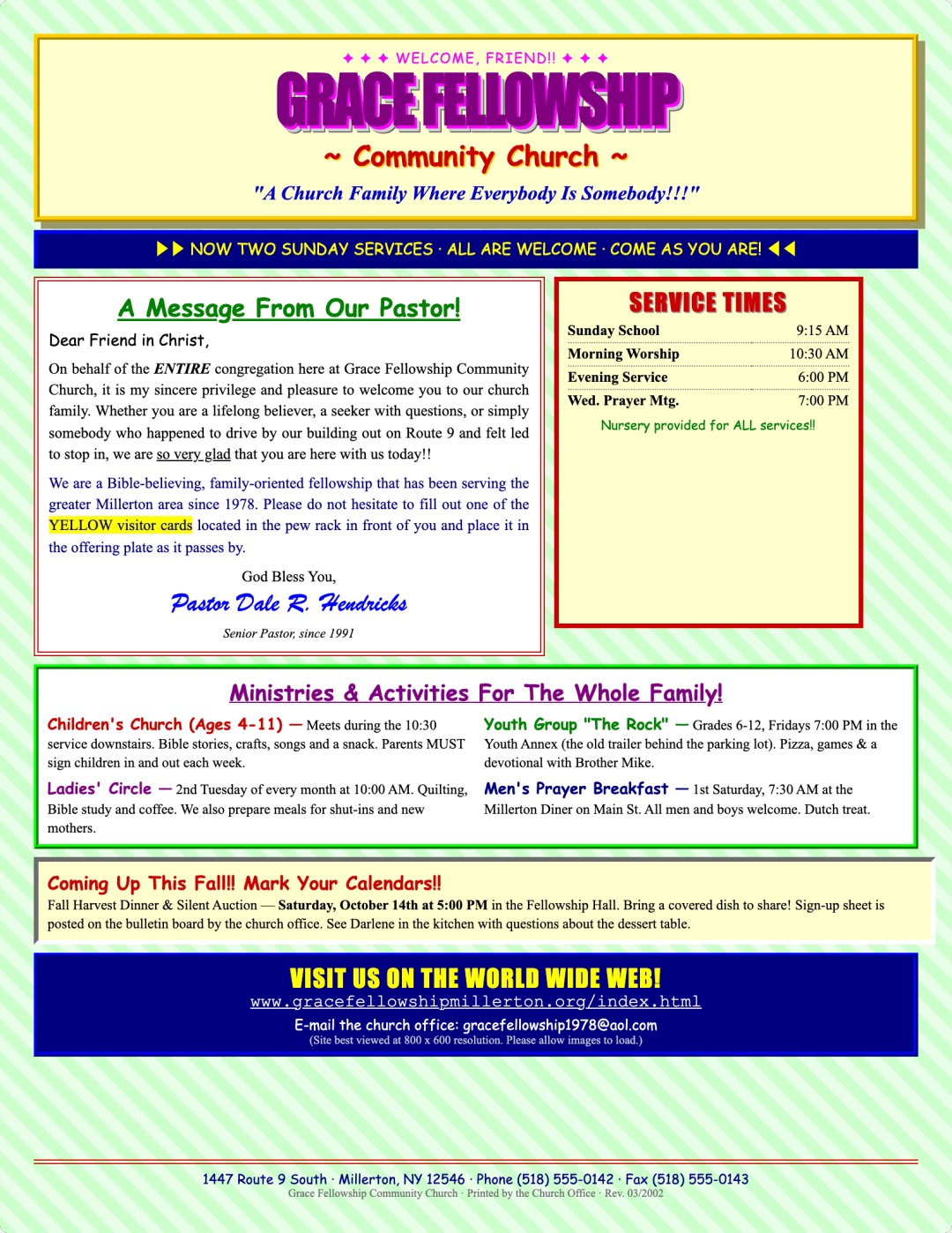 Outdated church brochure layout